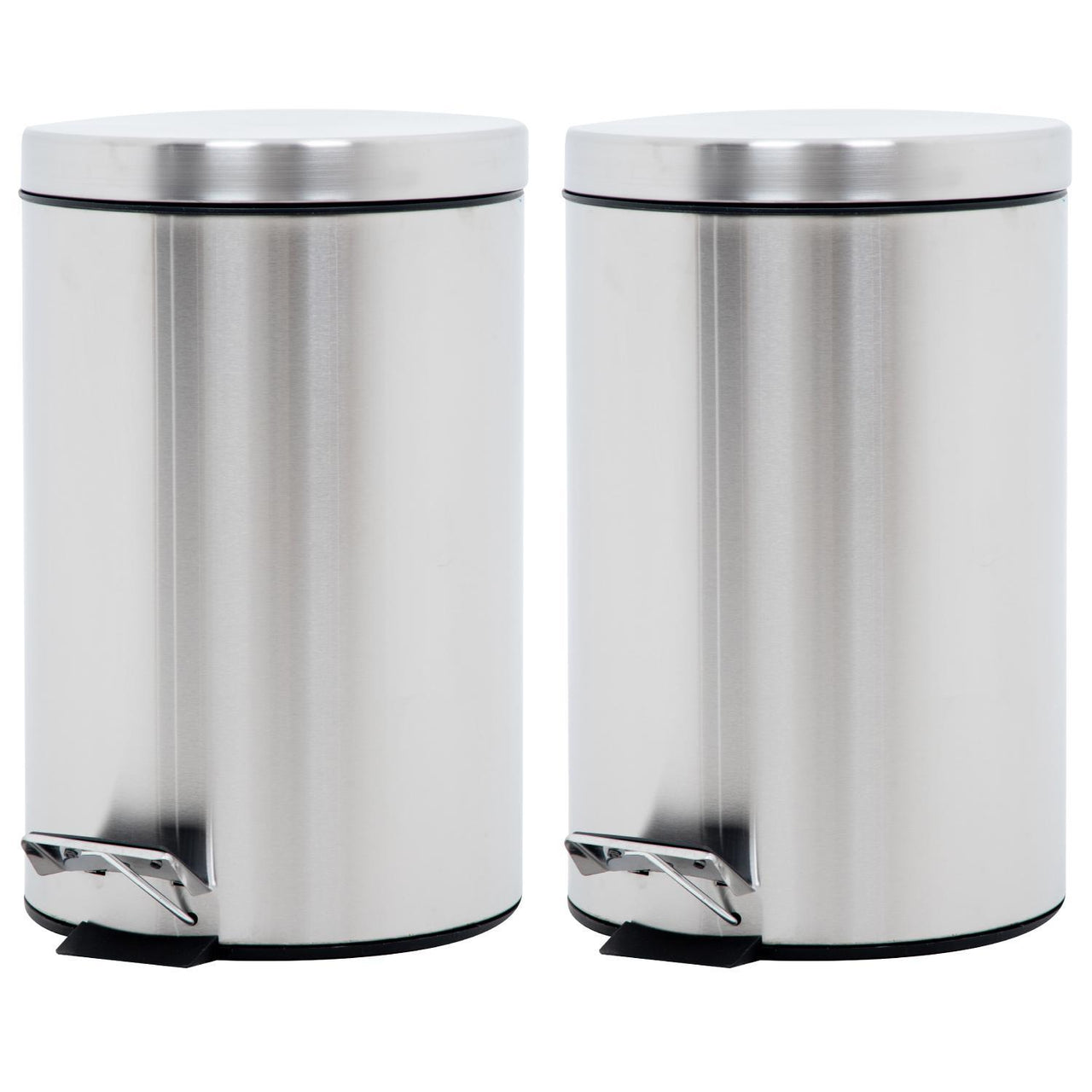 Botes de Basura 7L C/Pedal Acero Inox Metalico Cocina 2pzas