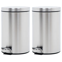 Thumbnail for Botes de Basura 7L C/Pedal Acero Inox Metalico Cocina 2pzas