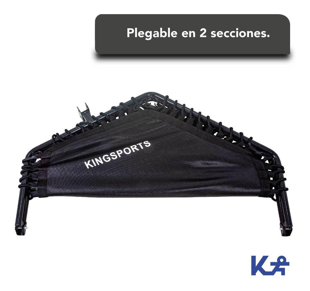 Trampolín 50” Hexagonal Plegable en 2 C/Soporte Ajustable Cap. 200 Kg C/6 Ligas color negro Kingsports