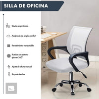 Thumbnail for Silla Oficina Ejecutiva Ergonomica Mesh Respaldo Giro 360