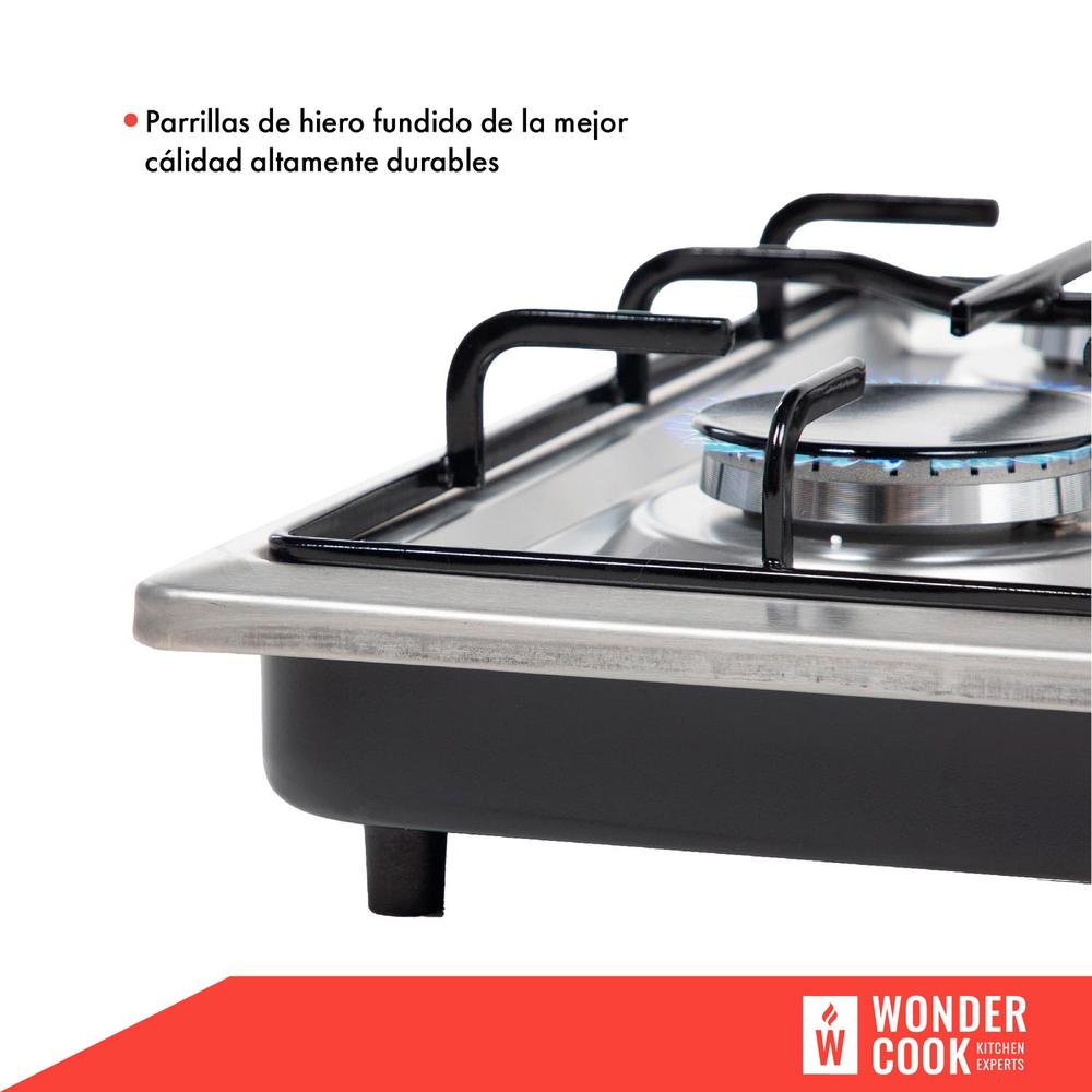 Parrilla Gas Aluminio 5 Quemadores Hierro 127v Empotrable