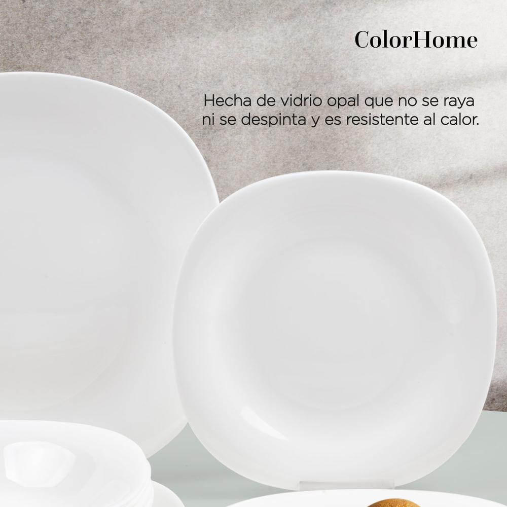 Vajilla 24 Piezas Opal Moderna Cuadrada Vasos Vidrio Calypso
