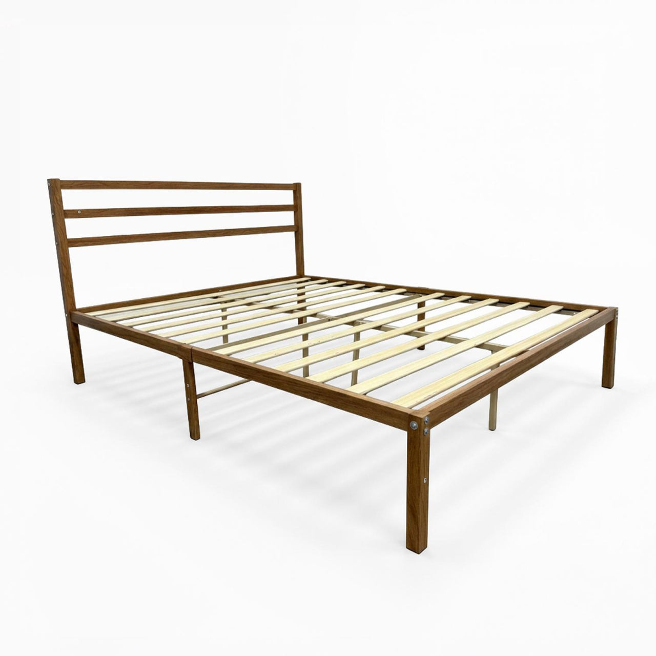 Base Cama Queen Size Metal y Madera Minimalista Resistente