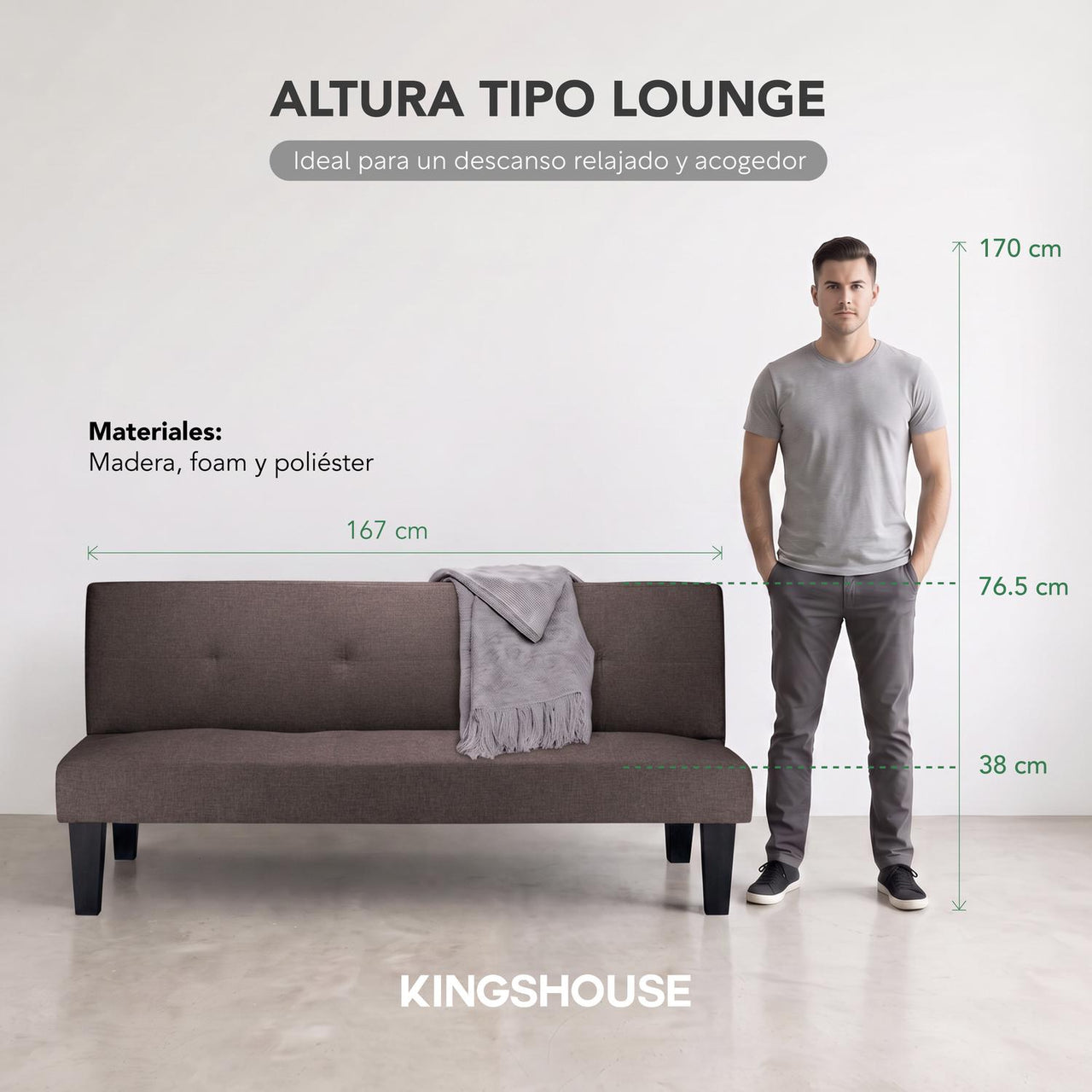 Sofá Cama Individual Reclinable Plegable de 3 Plazas