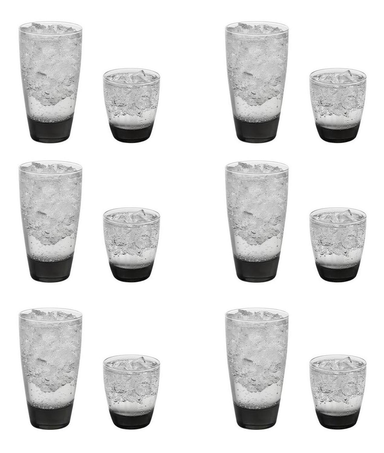 12 Vasos Classic Smoke Vidrio Whisky Cocteleria Bar Libbey