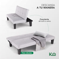 Thumbnail for Sofá Cama Mia Individual Plegable y Reclinable Tapizado Lino