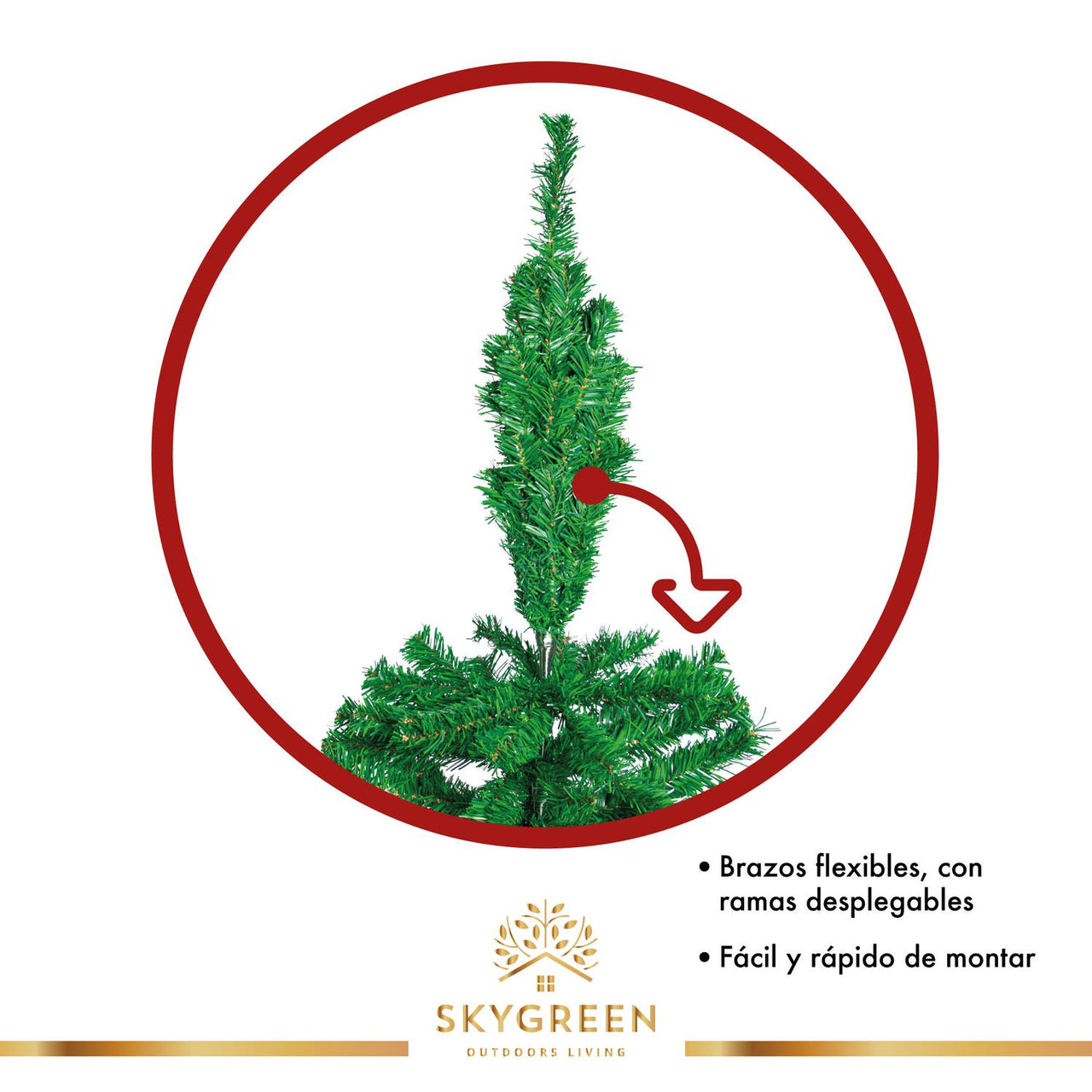 Árbol De Navidad Pino Artificial 1.80m Frondoso Follaje