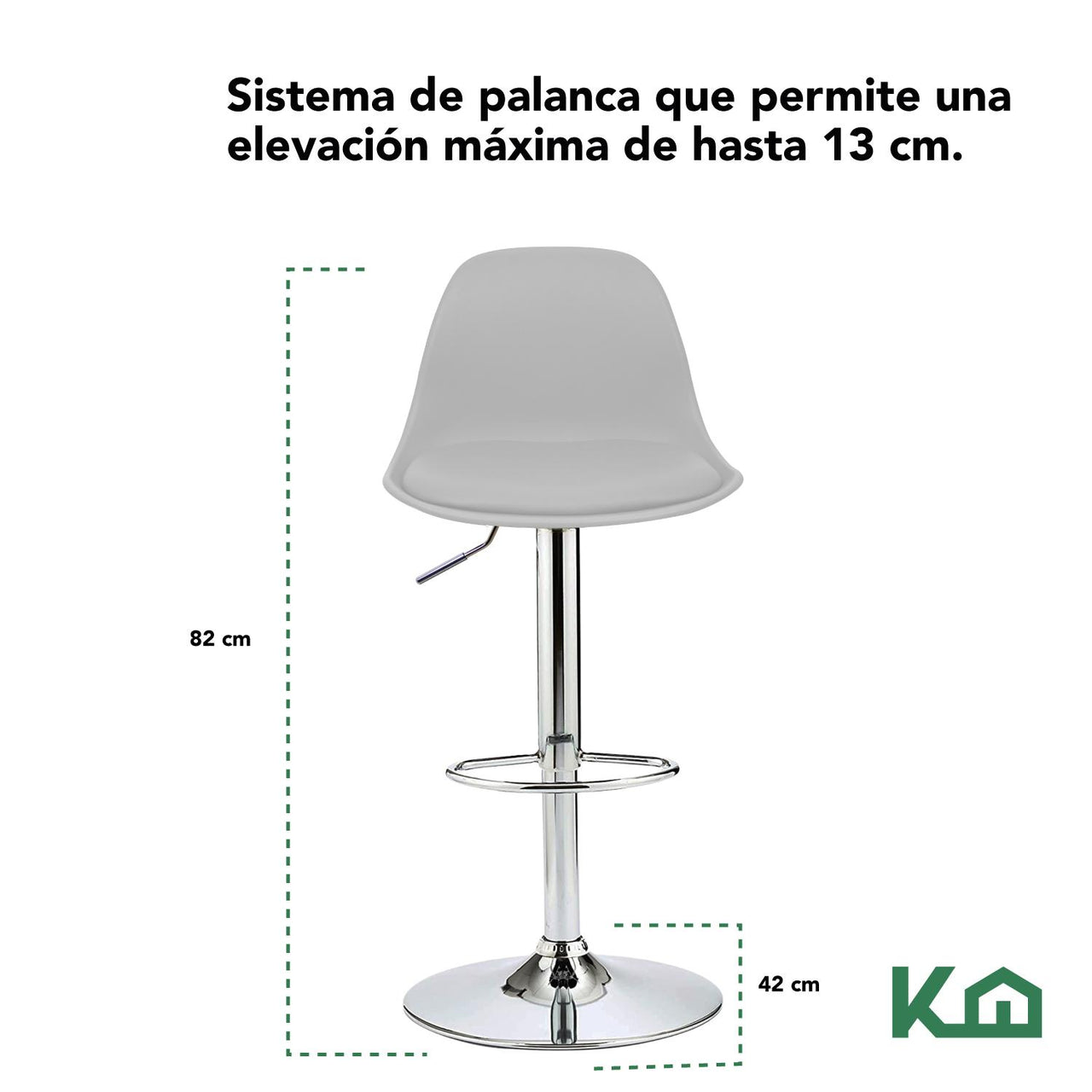 Banco Silla De Comedor Giratorio Respaldo Cafeteria Cocina