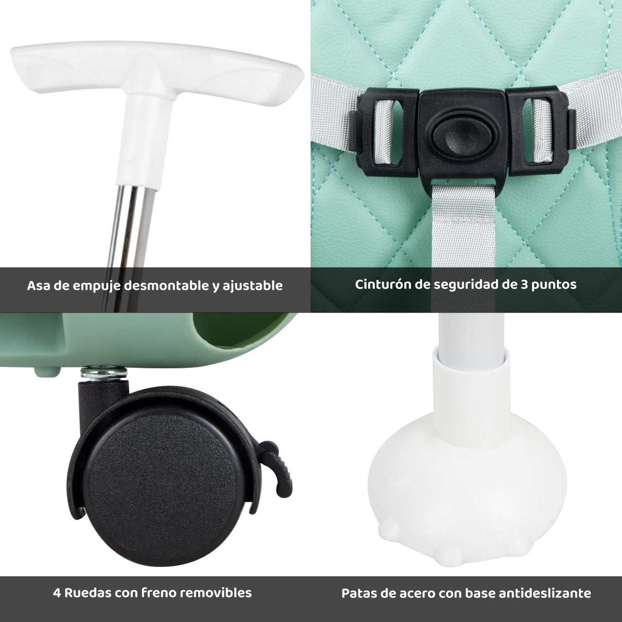 Silla Periquera Alta De Bebe Para Comer Con Charola 5 En 1