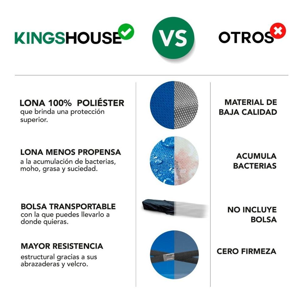 Toldo Carpa Plegable Lona 3x3 M Con Pared Transparente Bolsa