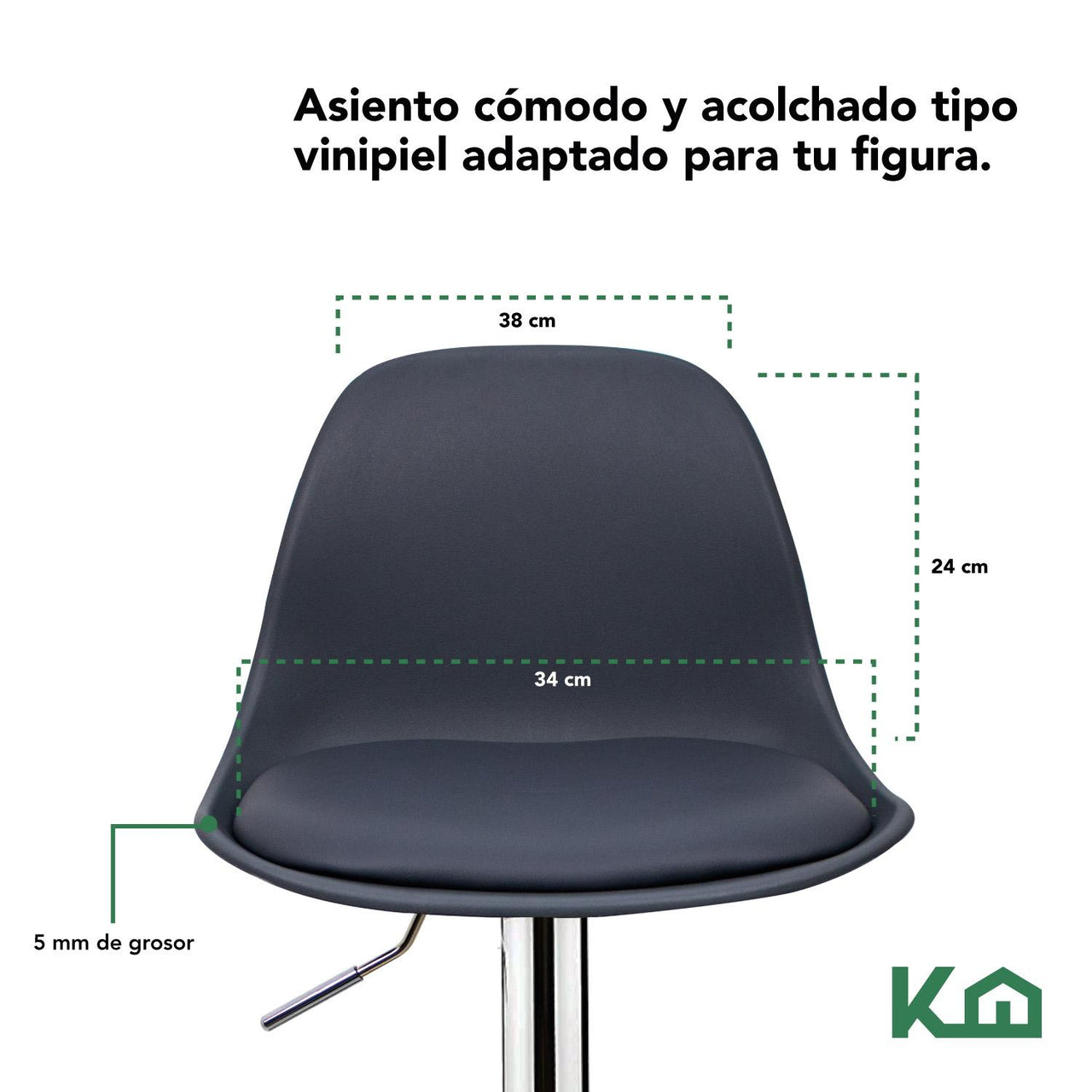 Banco Silla De Comedor Giratorio Respaldo Cafeteria Cocina
