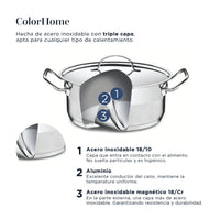 Thumbnail for Batería de Cocina 11 Piezas Acero Tricapa Inoxidable