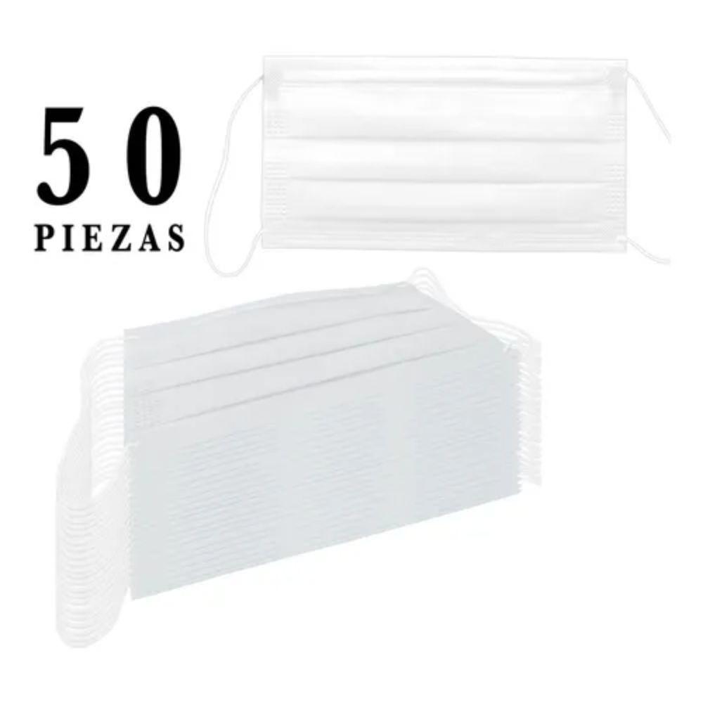 Cubrebocas Tapabocas 3 Capas Termosellado Desechable 50 Pcz