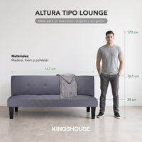Thumbnail for Sofá Cama Individual Reclinable Plegable de 3 Plazas