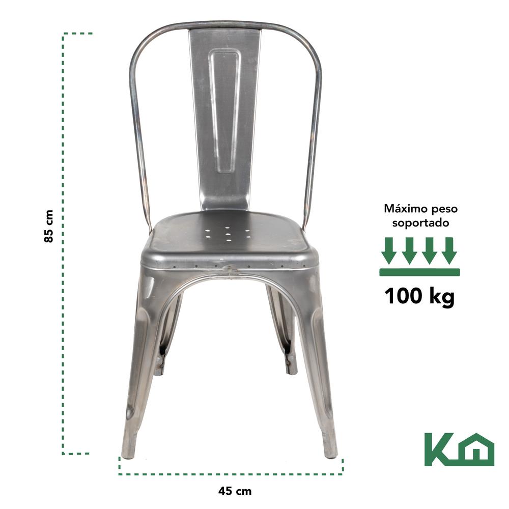 Silla Tolix Metal Comedor Casa Restaurante Exterior 4 Piezas
