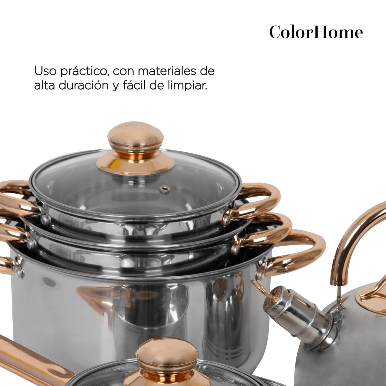 Batería de Cocina 11 Piezas Acero Inoxidable Tricapa