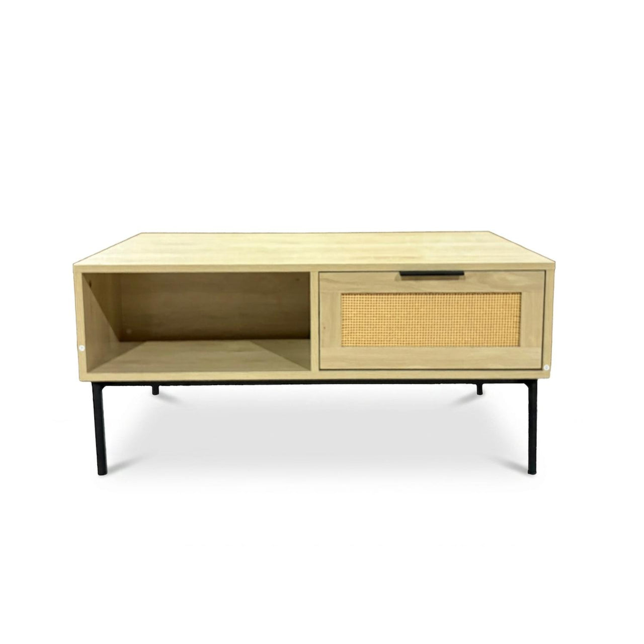 Mesa de Centro Auxiliar de Madera y Metal Minimalista