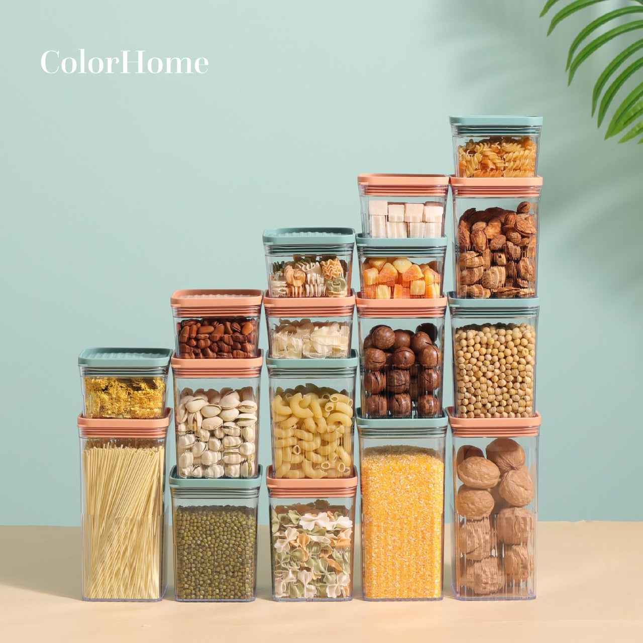 Juego de Contenedores Canister Plástico Premium 10 Piezas Modelo COLORCONT10 ColorHome