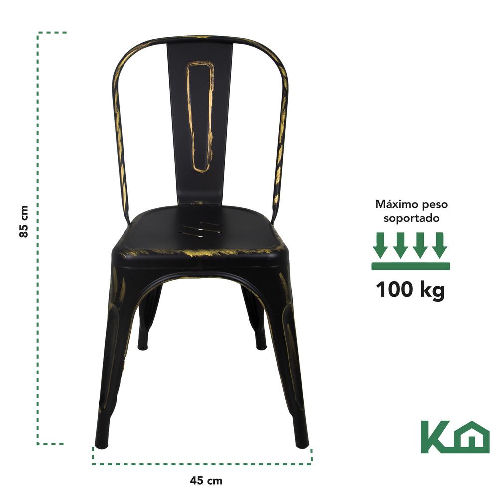 Silla Tolix Metal Comedor Casa Restaurante Exterior 4 Piezas
