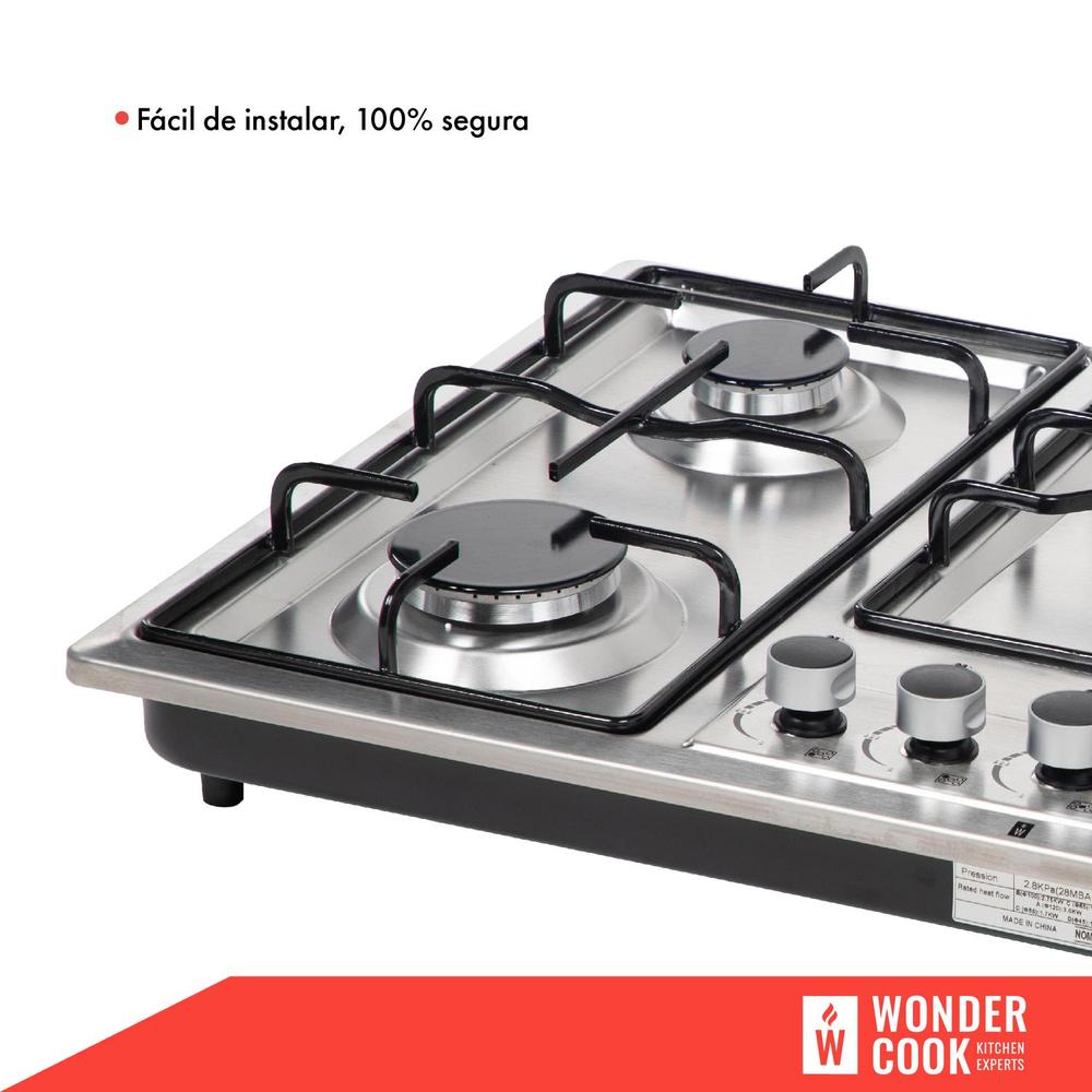 Parrilla Gas Aluminio 5 Quemadores Hierro 127v Empotrable