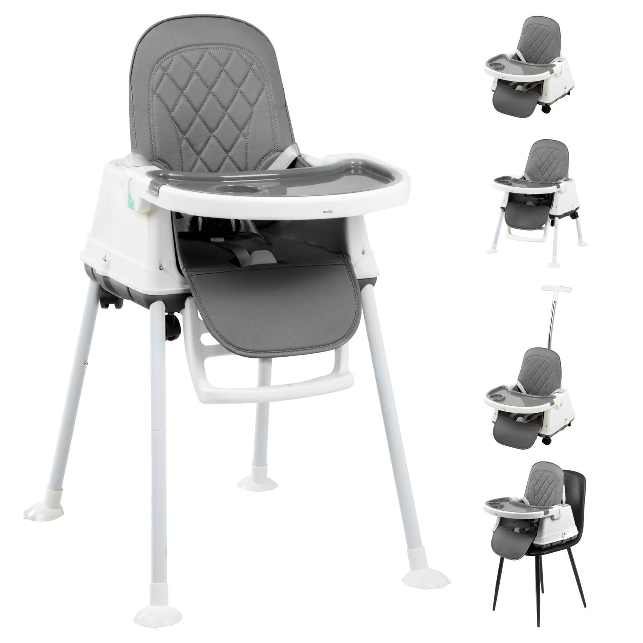 Silla Periquera Alta De Bebe Para Comer Con Charola 5 En 1