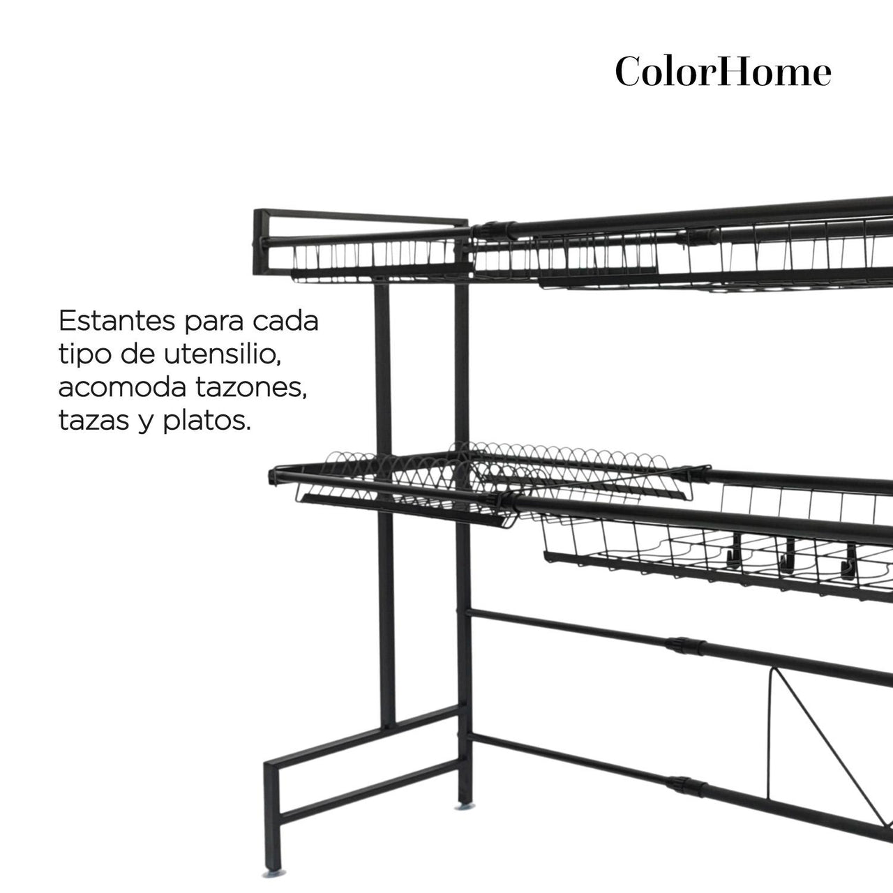 Escurridor De Platos 2 Pisos Acero Inoxidable Para Fregadero