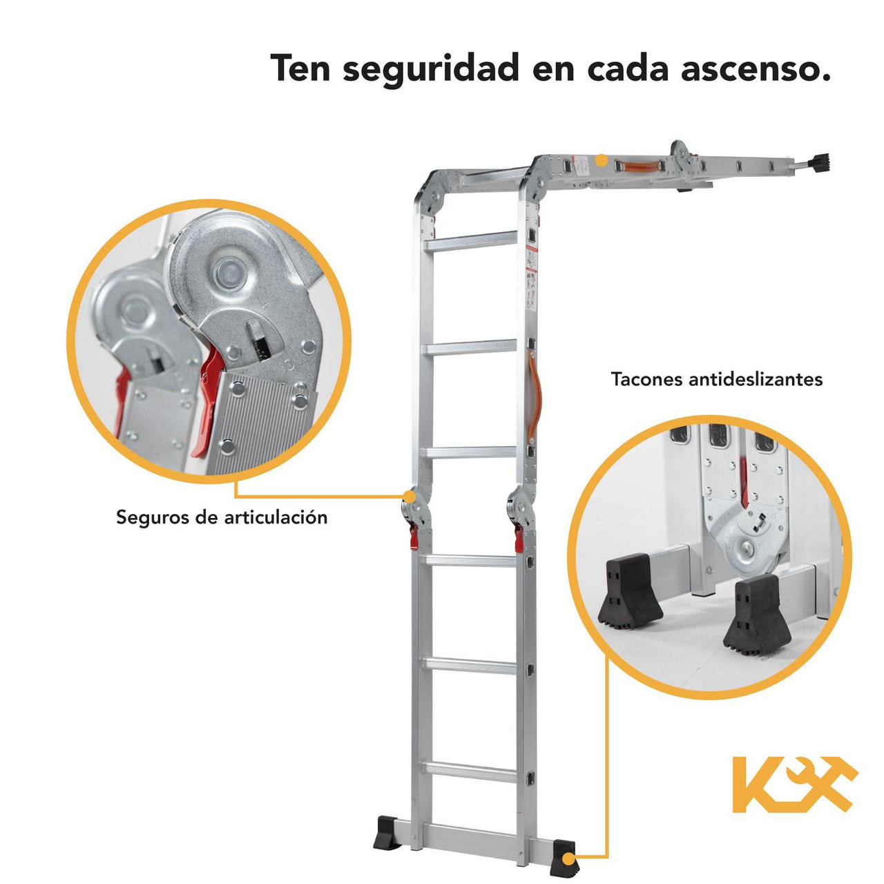 Escalera Multiposiciones De Aluminio 3.5 Metros 12 Peldaños