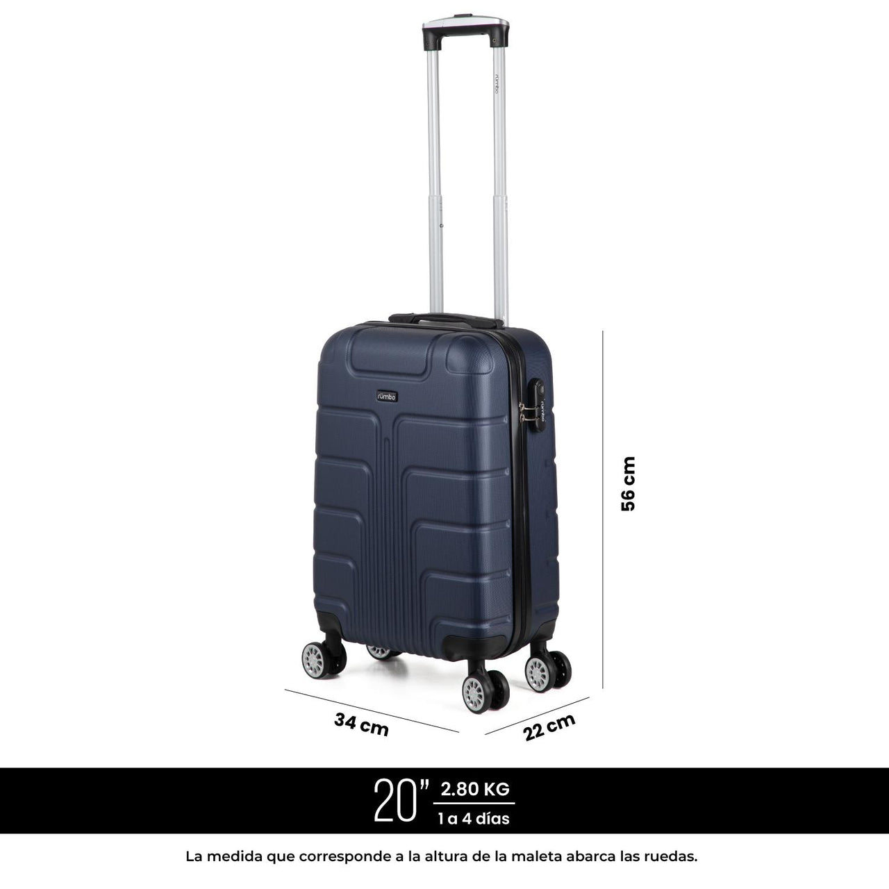 Maleta de Mano Cabina Viaje Carry On 20in 10kg Con Candado