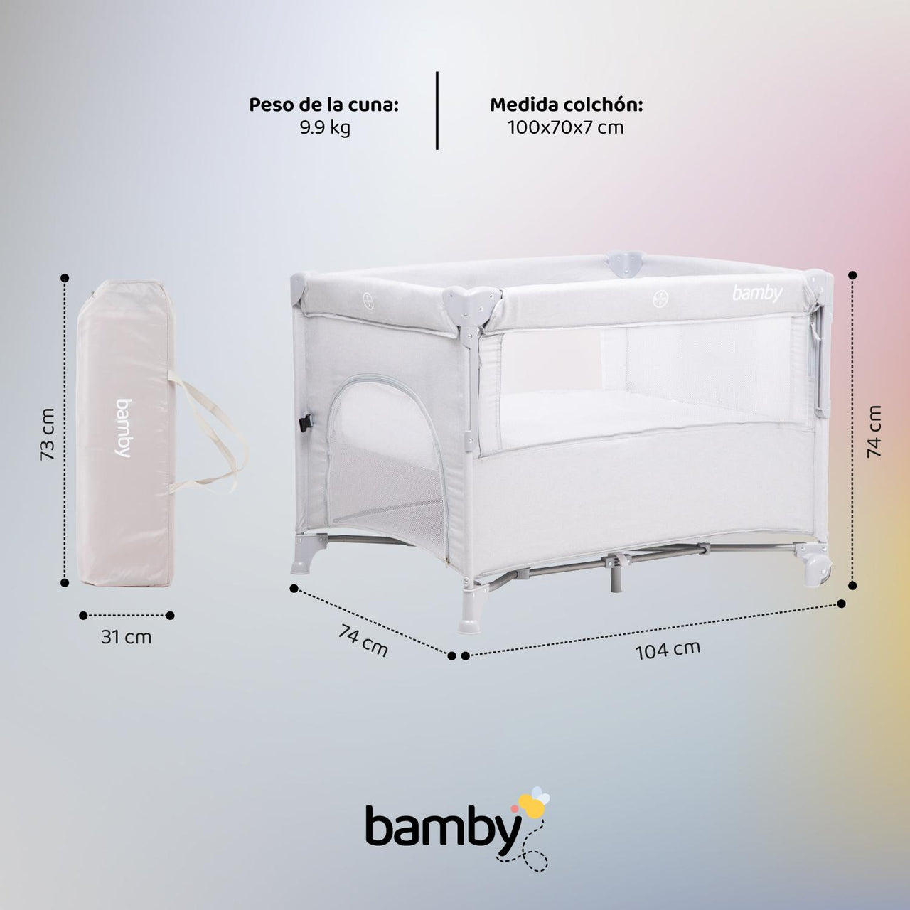 Corral Colecho Bebe Plegable Con Colchon Impermeable Viaje