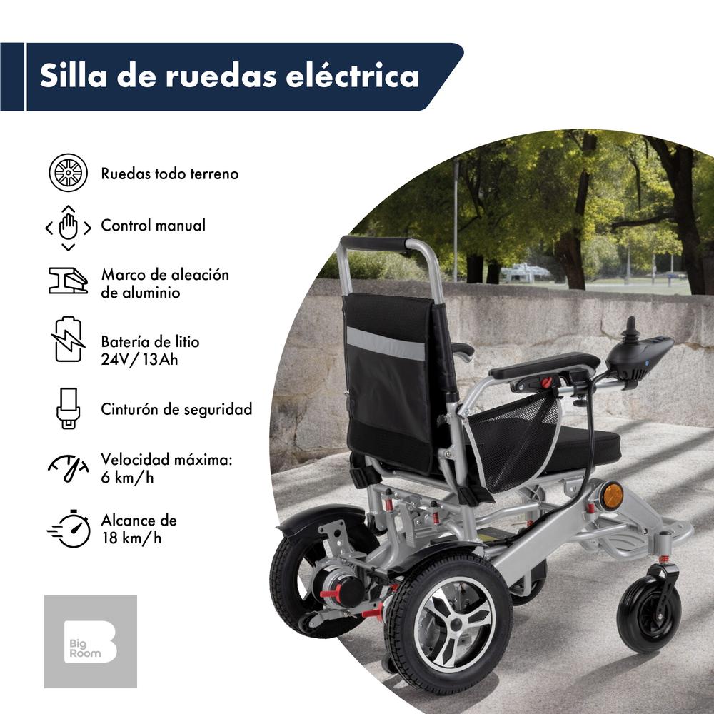 Silla De Ruedas Eléctrica Plegable Todoterreno Aluminio