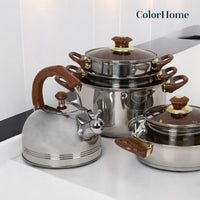 Thumbnail for Batería de Cocina 11 Piezas Acero Tricapa Inoxidable