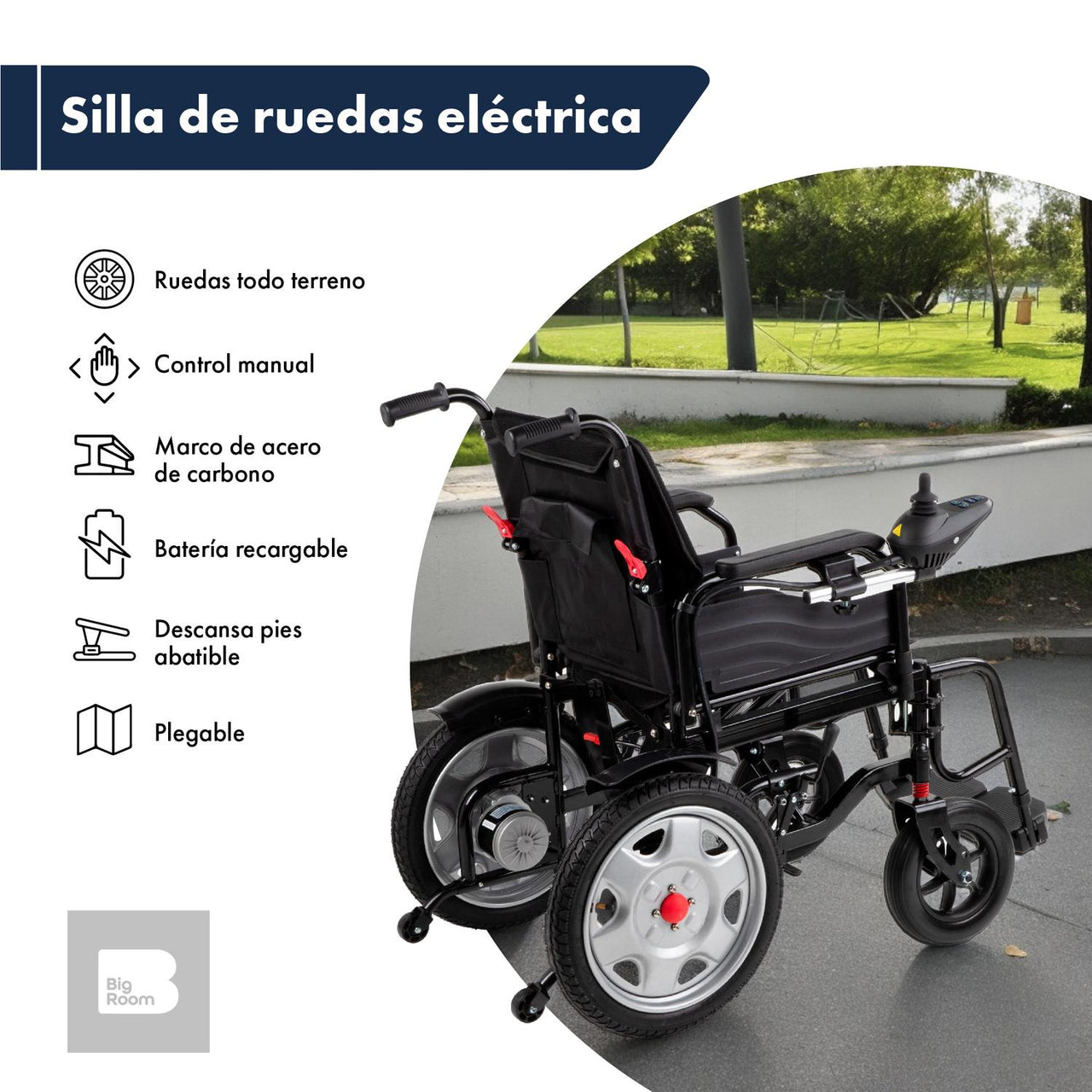 Silla De Ruedas Plegable Eléctrica Todoterreno Portatil Lujo