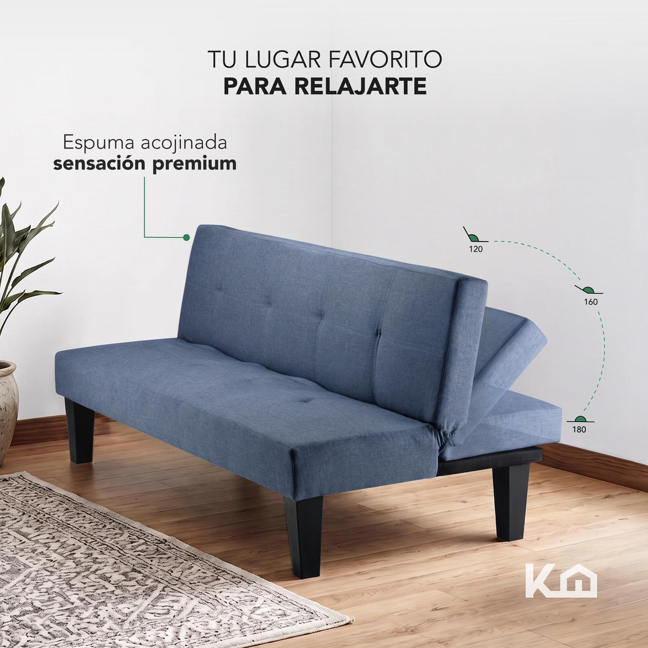Sofá Cama Individual Reclinable Plegable de 3 Plazas
