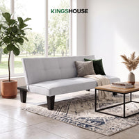 Thumbnail for Sofá Cama Mia Individual Plegable y Reclinable Tapizado Lino