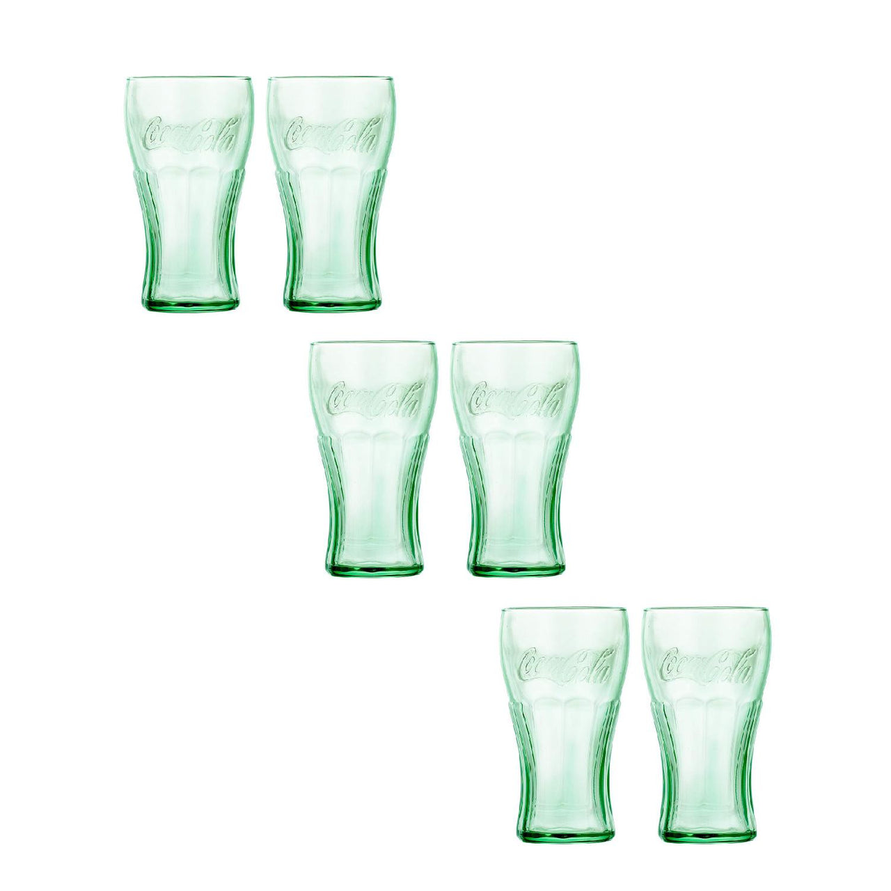 Juego 6 Vasos De Vidrio Coca Cola Vintage 495 Ml Libbey