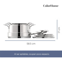 Thumbnail for Batería de Cocina Acero Inoxidable 7 Piezas ColorHome