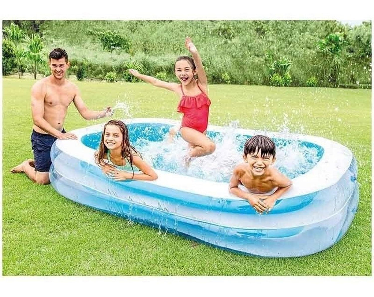 Piscina Inflable Rectangular Familiar 2.62x1.75x 56 Cm Intex