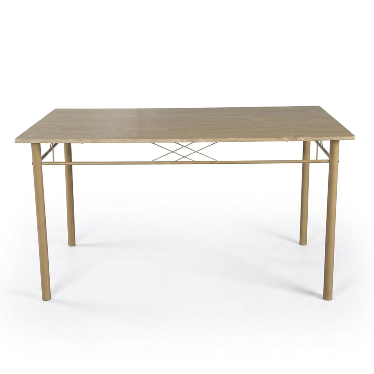 Comedor 6 Sillas y Mesa Rectangular Moderno Madera y Metal