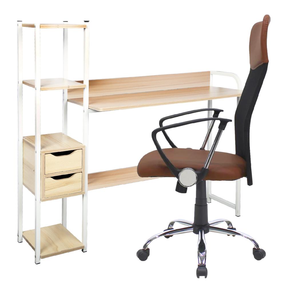 Set Mesa Escritorio + Silla Ejecutiva Mesch Pcv Kit Oficina