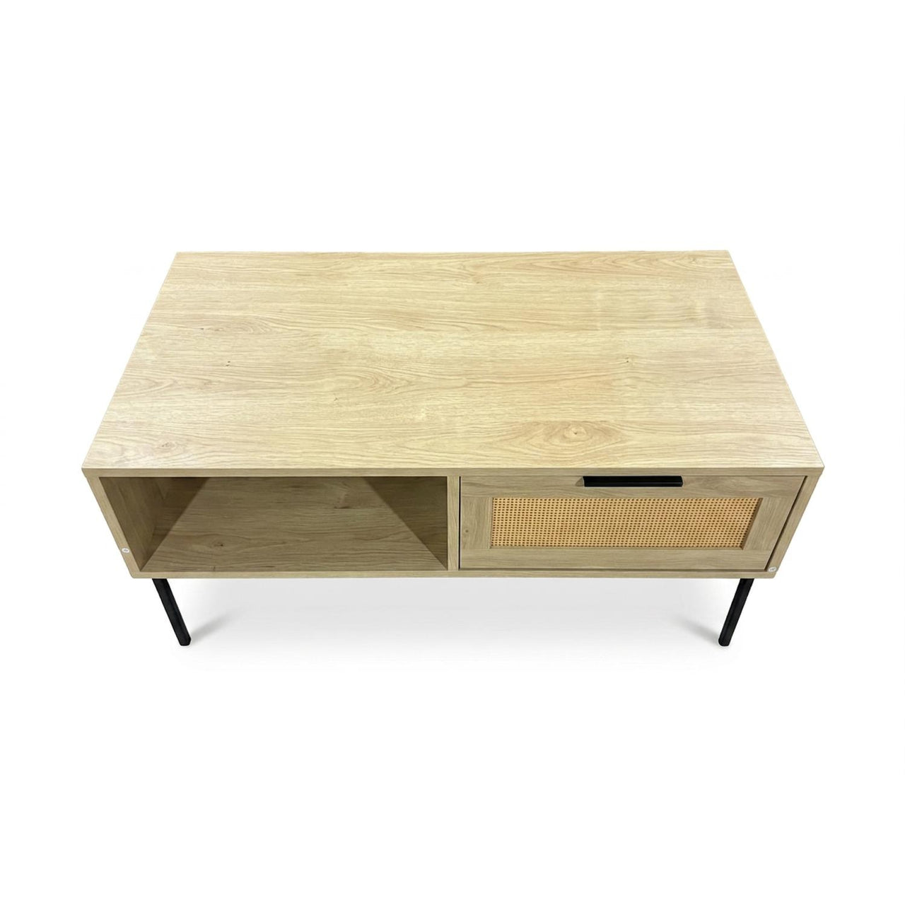 Mesa de Centro Auxiliar de Madera y Metal Minimalista