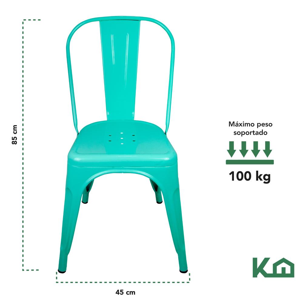 Silla Tolix Metal Comedor Casa Restaurante Exterior 4 Piezas