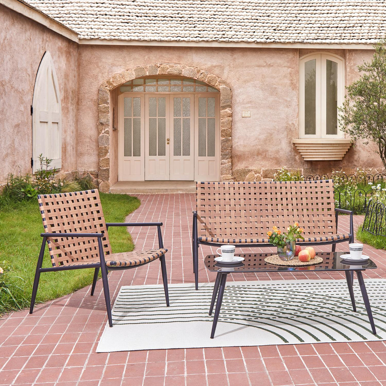 Sala Exterior Juego Para Jardín Exterior Terra Rattan 4 Pzs