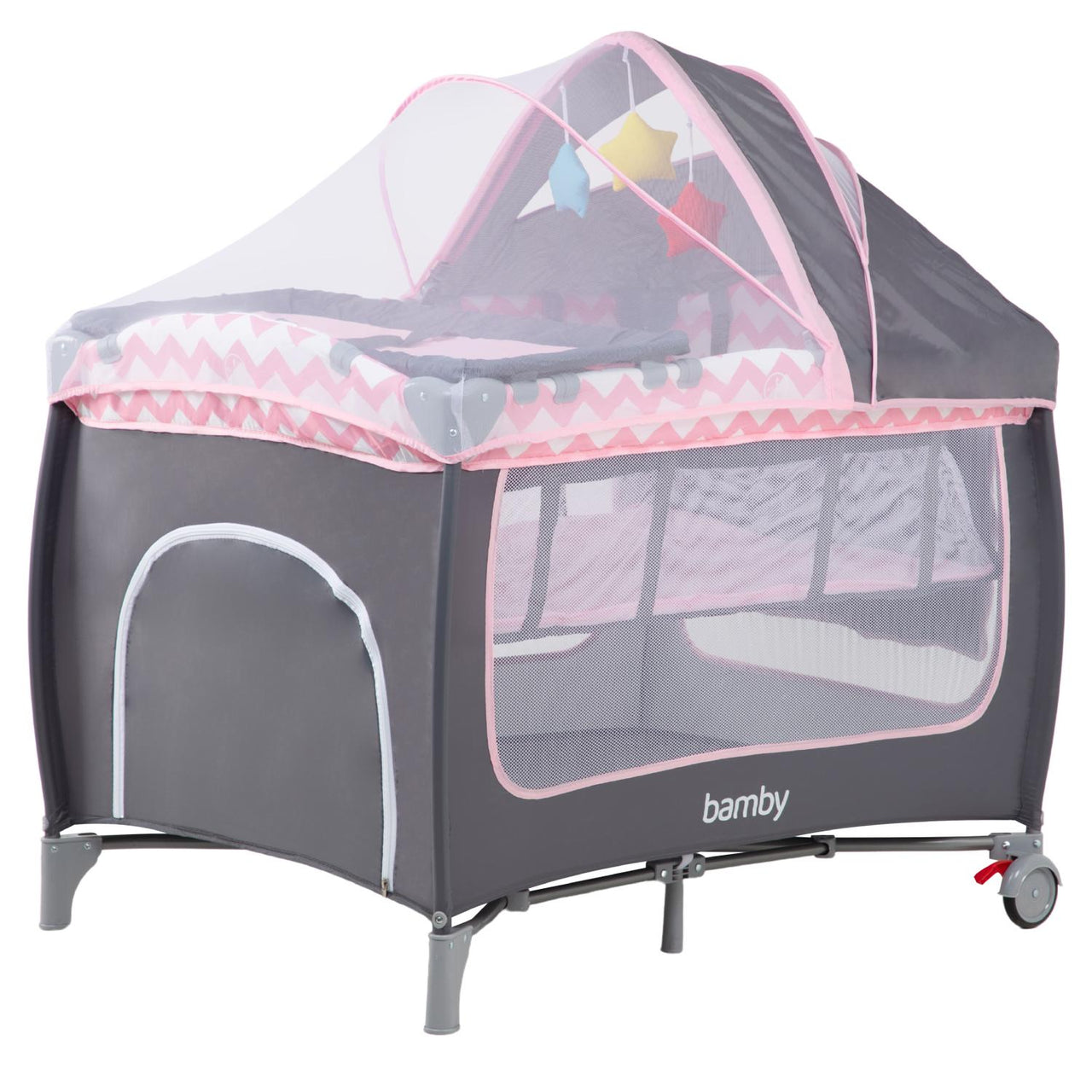 cuna viajera evenflo Cuna Corral para Bebé Portátil con Cambiador Mosquitero – Somos Reyes