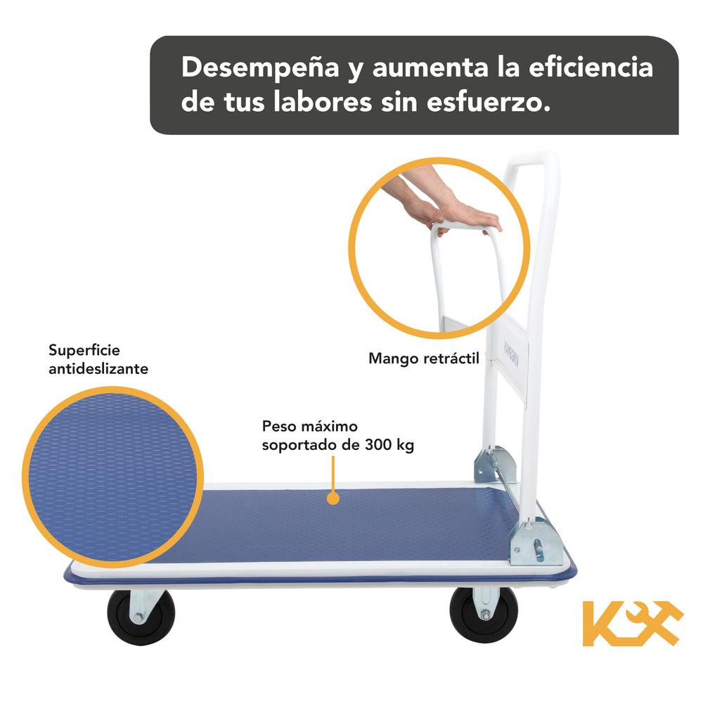 Carro Plataforma Plegable con Ruedas hasta 300 Kilos 91 x 61 x 89 cm Kingsman