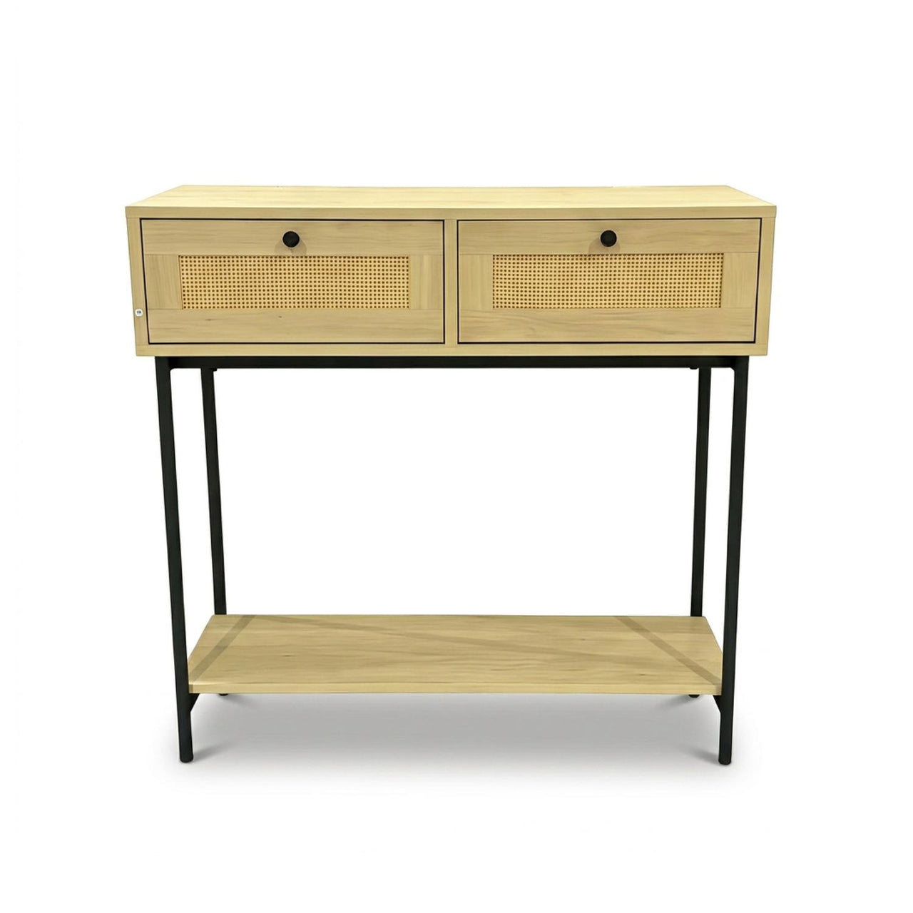 Mesa Auxiliar Consola para Sala Recibidor Madera y Metal