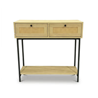 Thumbnail for Mesa Auxiliar Consola para Sala Recibidor Madera y Metal