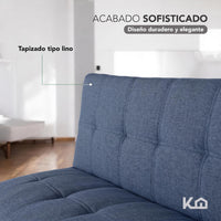 Thumbnail for Sofá Cama Mia Individual Plegable y Reclinable Tapizado Lino