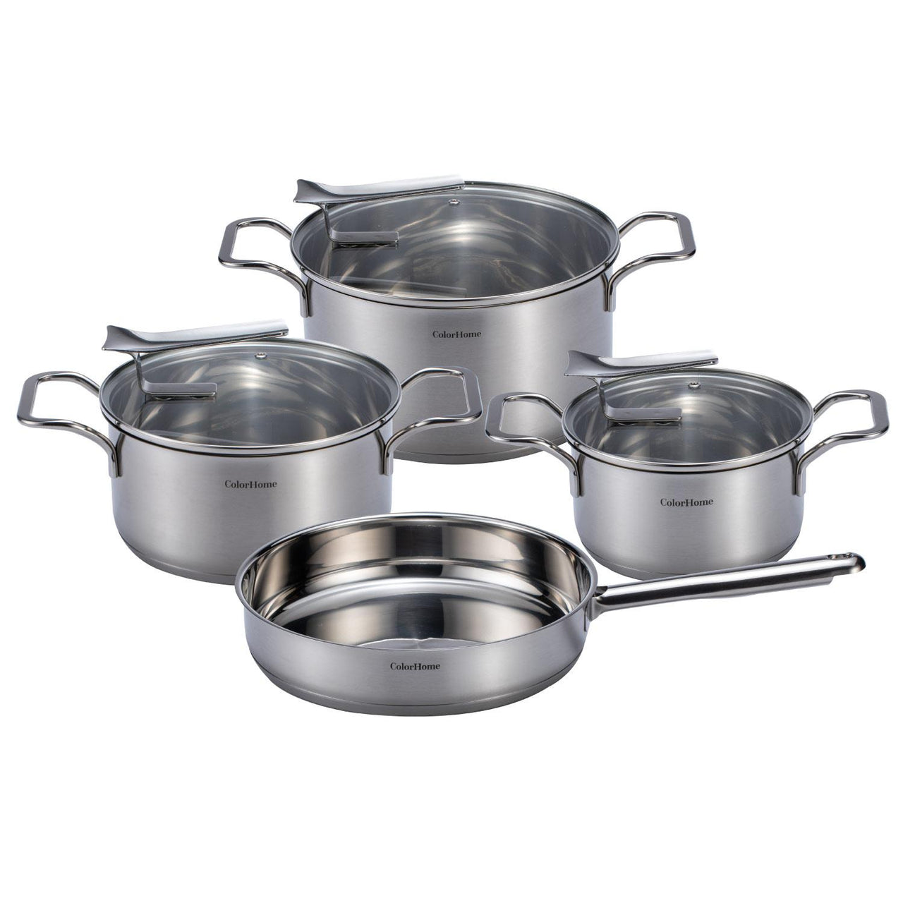 Batería de Cocina Acero Inoxidable 7 Piezas ColorHome