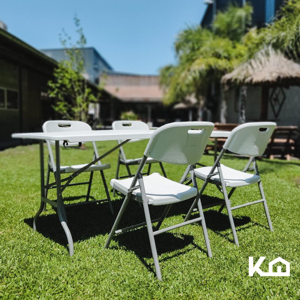 Silla Plegable Plastico Blanca 45x50x88 cm KingsHouse