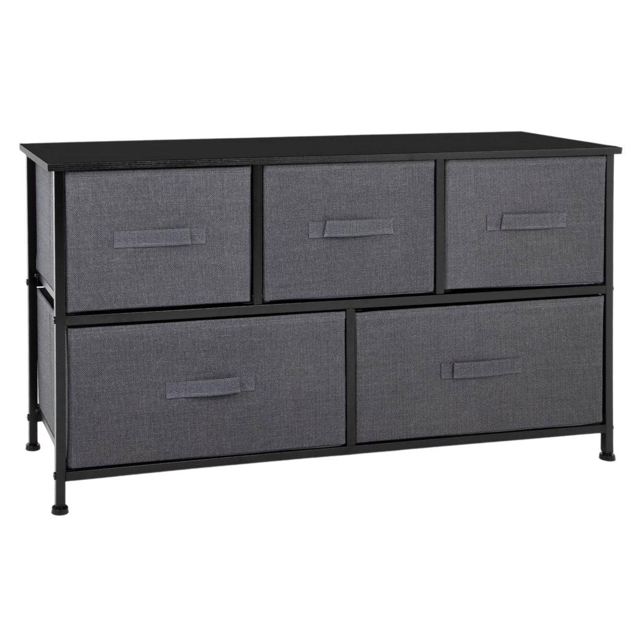 Comoda Cajonera de 5 Cajones Mueble Organizador Tela Madera